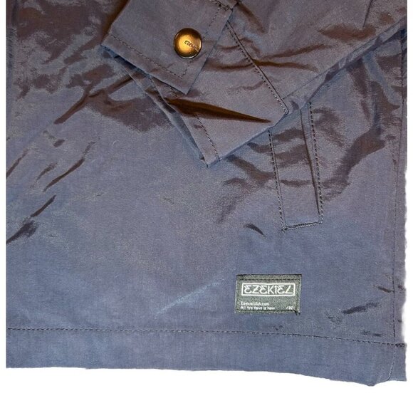 Ezekiel Marley Button Snap Shirt Jacket Men's Size Medium Navy Blue Windbreaker - Picture 4 of 7